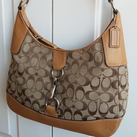 Coach Handbags - Coach, Signature Coated Canvas Shoulder Bag